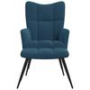 Vidaxl Armchair with Footrest, Blue, Upholstered In Velvet