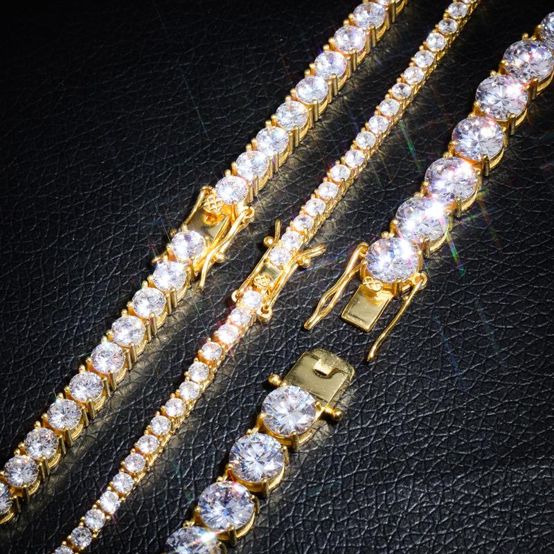 925 Silver Hip Hop Tennis Bracelet with Cubic Zirconia