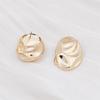 Irregular Elliptical Glossy Hammer Pattern Stud Earrings for Women Girl Korean Love Aesthetic Daily Life Minimalist Jewelry