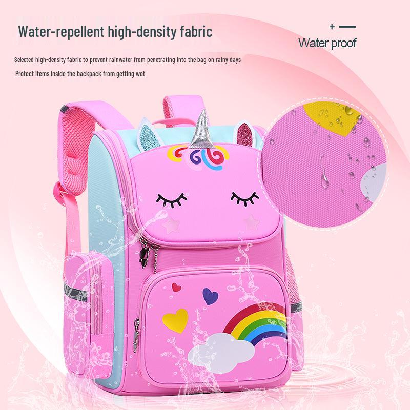 Cute Cartoon Backpack for 1-6 Grade Students - Large Capacity, Lightweight, Double Shoulder Schoolbag