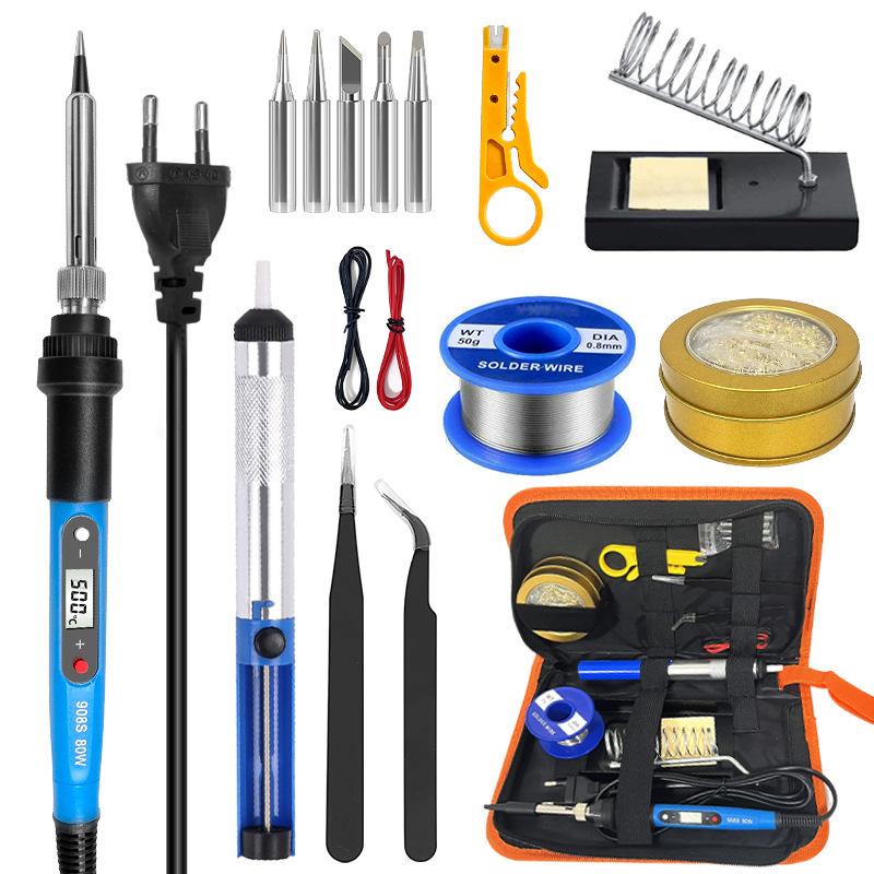 80W Digital Soldering Iron Kit with Multimeter Repair Tool Set Home Welding Hardware DIY Tools