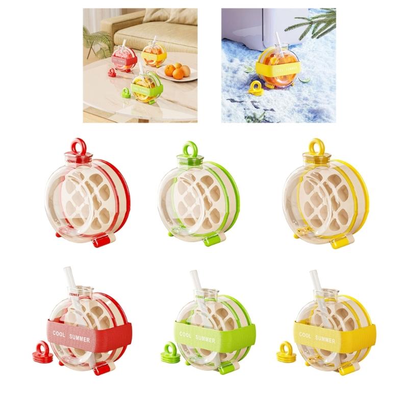 Efficient Portable Ice Cubes Molds Bottle With Built In Molds And Carry Strap Sports Water Bottle with Built in Ice Tray