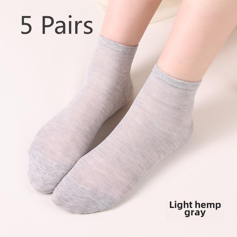 5 Pairs Socks Women's Four Seasons Breathable Absorbent Mesh Women's Mid-tube Socks Fashion Women's Socks