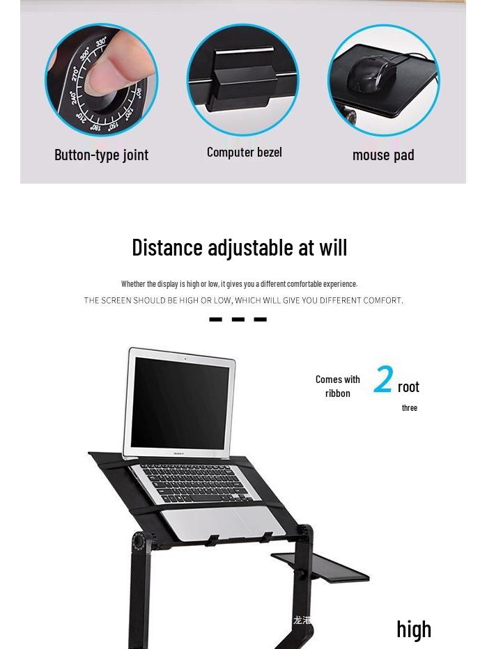 Adjustable Aluminum Laptop Stand with Cooling and Folding Features
