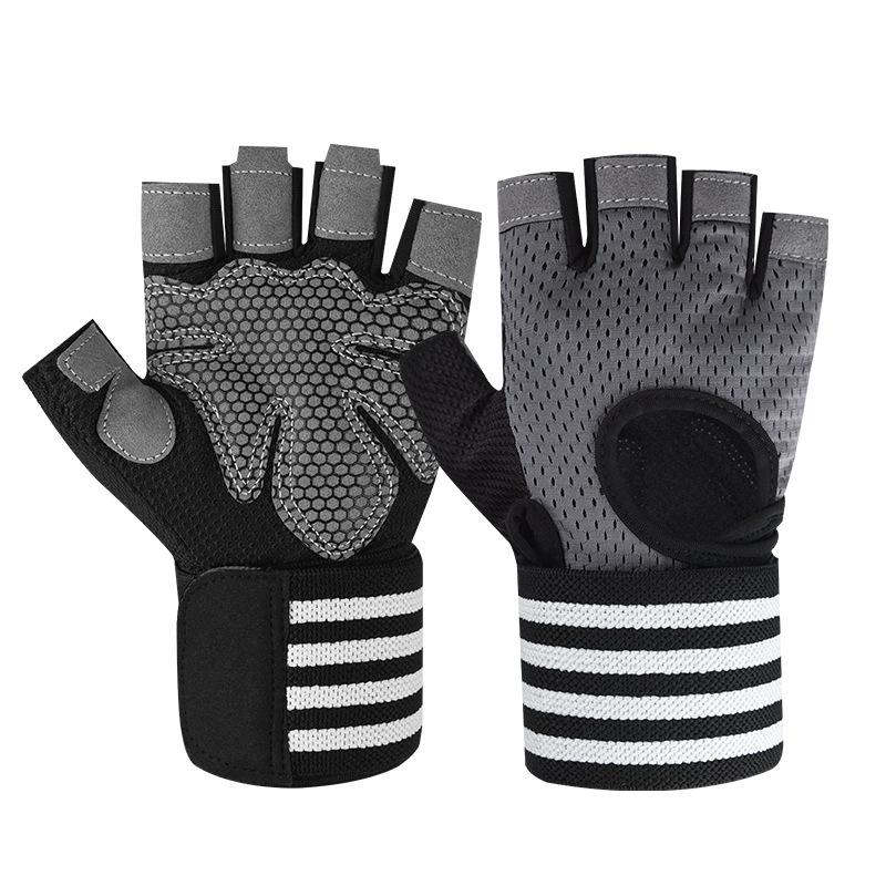 Men and Women's Fitness Gloves Thin Training Half Finger Sports Anti Slip Wear Resistant Anti Cocking Dumbbell Equipment Horizontal Bar Pull Up