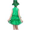Kids Girls Xmas Green Elf Christmas Tree Dress Hat Sets Children New Year Cosplay Costumes Kindergarten Performance Role Play Outfit