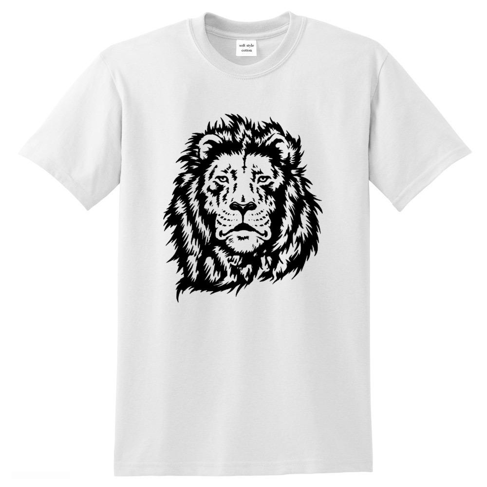 Lion print cool men t shirt mens 100 cotton short sleeve casual loose style tshirt oneck tshirt male man tee shirts