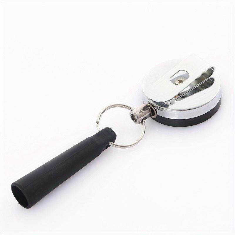 1/2Pcs Heavy Duty Retractable Pen Camping Pull Holder Reel Carpenter Pencils Anti Lost Rope Key Ring Chain Belt Clip