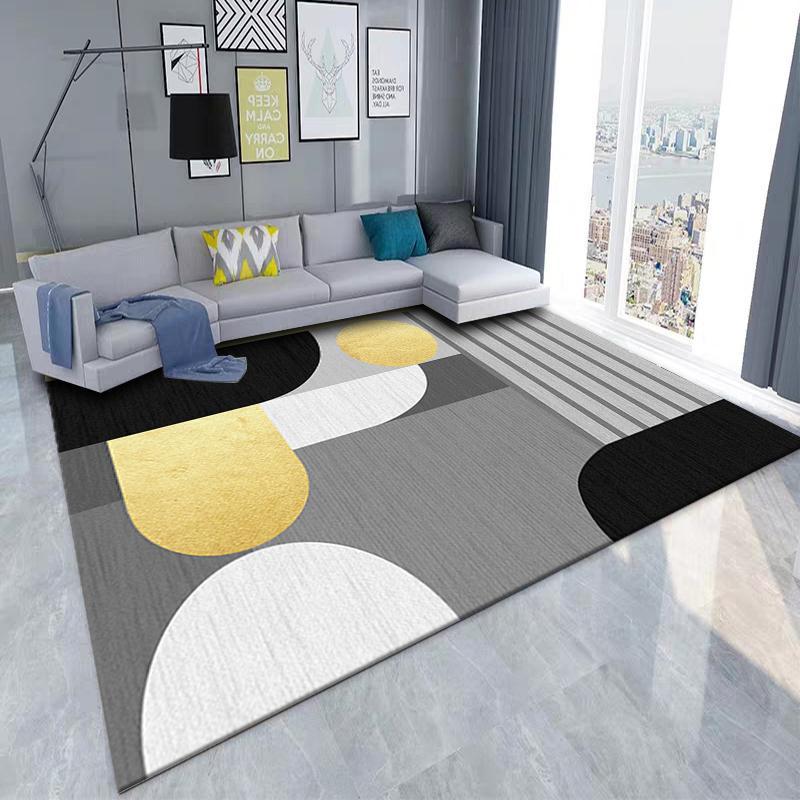 Nordic Geometric Light Luxury Rug for Bedroom, Bay Window, Living Room, and Sofa