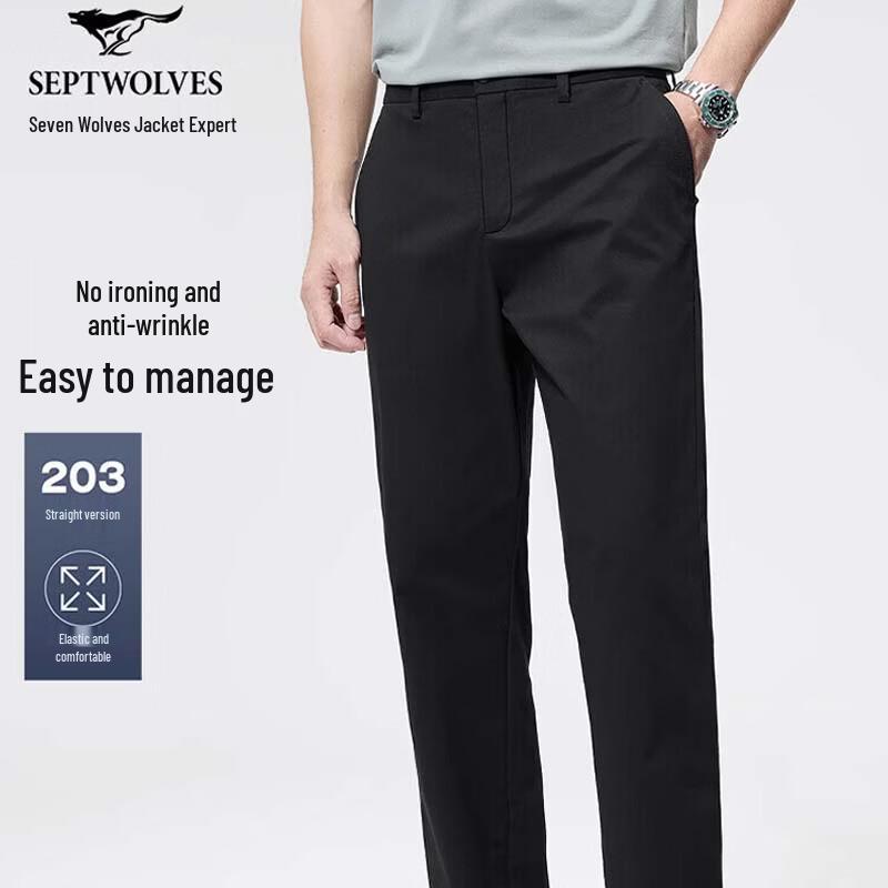 

Septwolves Men s Wrinkle-Free High Cotton Casual Pants 28A