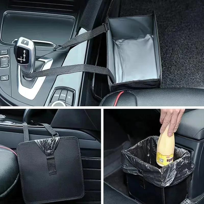 Portable Car Trash Can Waterproof Hanging Mesh Pocket Storage Bag for Car Rear Seats Easy-to-Clean Car Interior Organizer