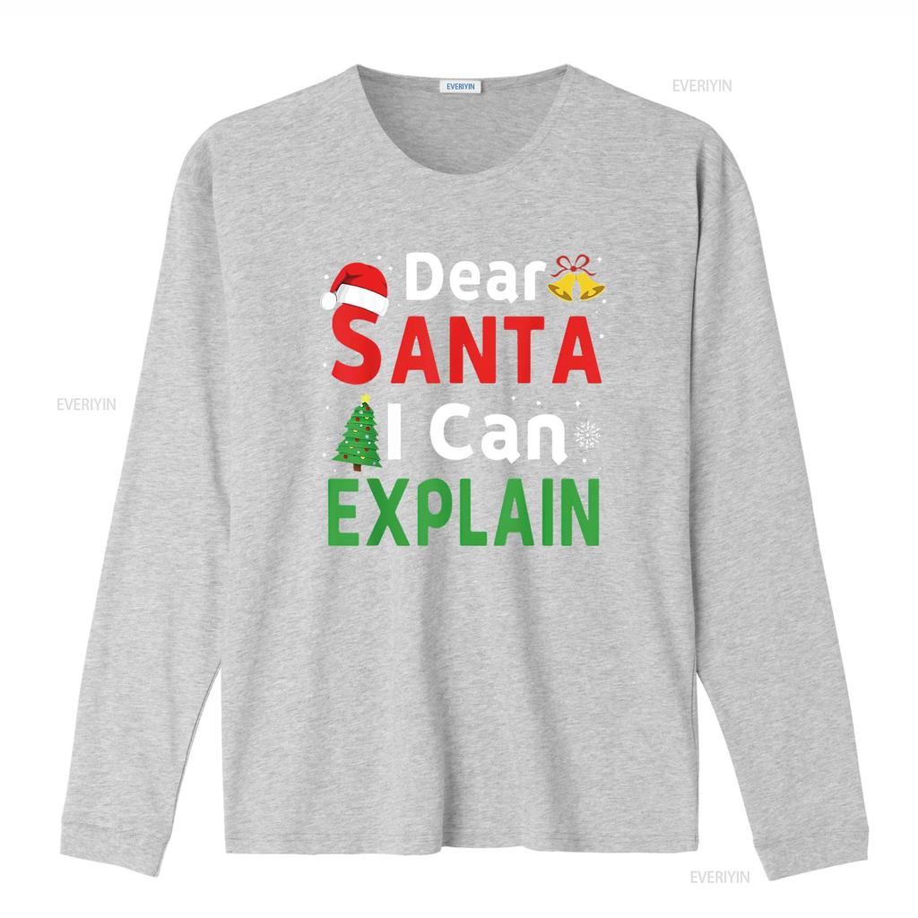 Dear Santa I Can Explain Funny Christmas Kids Xmas T Shirt Black vintage Washed Unisex designer clothes Slightly fashion