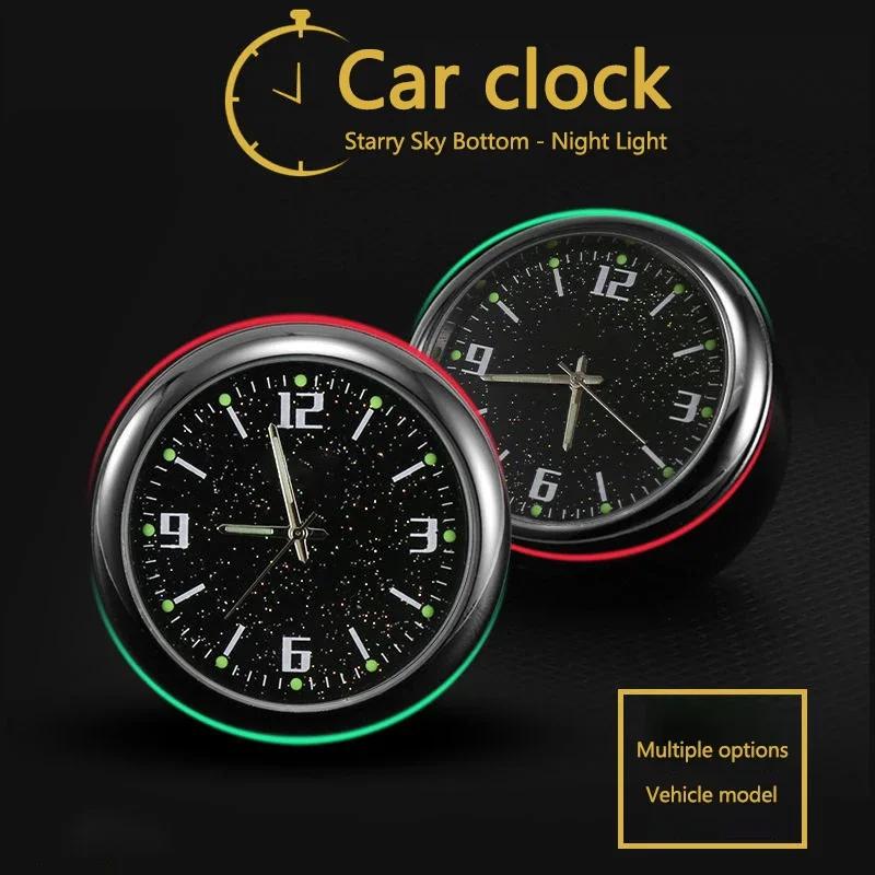 Car Sticker 1pcs Car Center Console Air Conditioner Quartz Luminous Clock Watch For Mercedes Benz A C E S G Class GLC CLE CLA GL