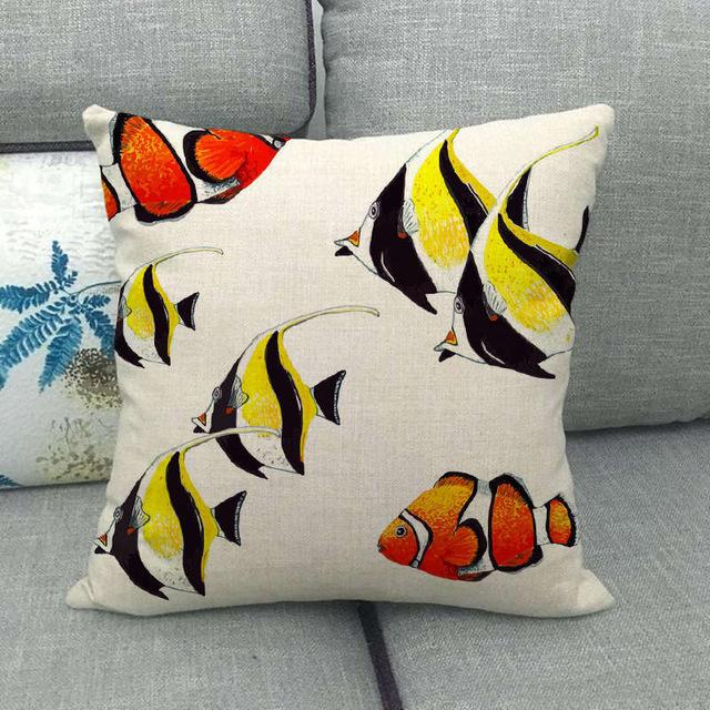Federa per Cuscino a Forma di Conchiglia Marina Stella Marina Lino Federa per Cuscino Divano Decorazione per la Casa Decorazione Decorativa Federa