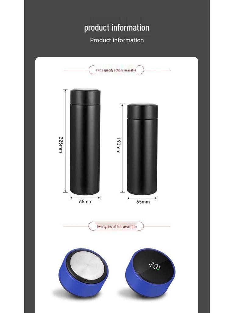 Smart Stainless Steel Insulated Cup with Touch Temperature Display - Office & Business Tea Brewing Gift