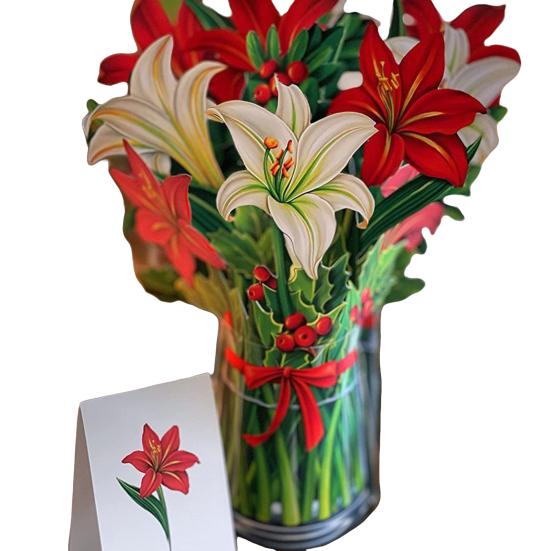 3D Květinová Kytice Pop-Up Přání Životní Velikost Růže/Jiřina/Tulipán/Hortenzie/Karafiát Kytice Přání pro Ženy Maminku Manželku Narozeniny Výročí