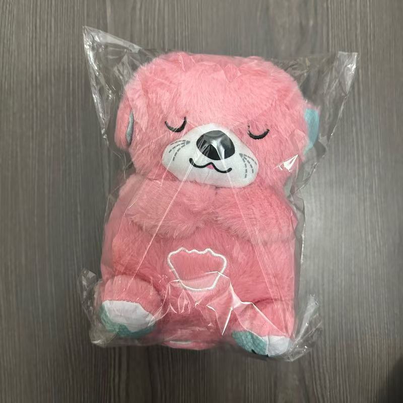 Neues atmendes Otter-Stofftier mit Musik & Licht, Weiches Kuscheltier, Beruhigender Begleiter für Kinder, Niedliches Geschenk für Mädchen