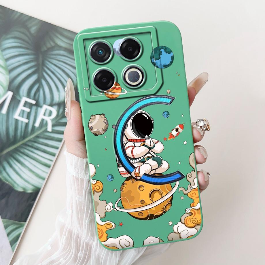 Soft Silicone TPU Matte Funda For Infinix GT 20 Pro / Infinix X6871 GT20Pro Phone Case Back Cover Astronaut Moon Night Painted