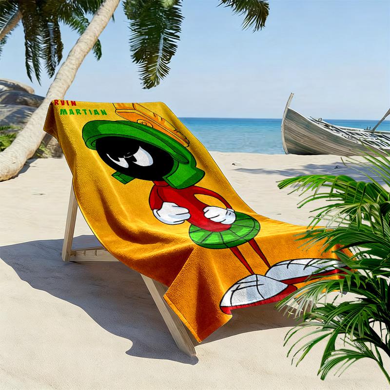 Martian Mayhem: Green Invasion beach towel beach Beach towel for vacation photos Absorbent bath towel quick-drying swim towel swim Fashion