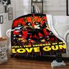 1pc Kiss Band Merchandise Blanket Lightweight Flannel Blanket Throw Blanket For Sofa, Bed, Travel, Camping, Livingroom, Office, Couch