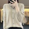 Women's New Wool Knitted Cardigan for Summer Round Neck Osmanthus Needle Exterior Sun Protection Loose Simple Versatile Top
