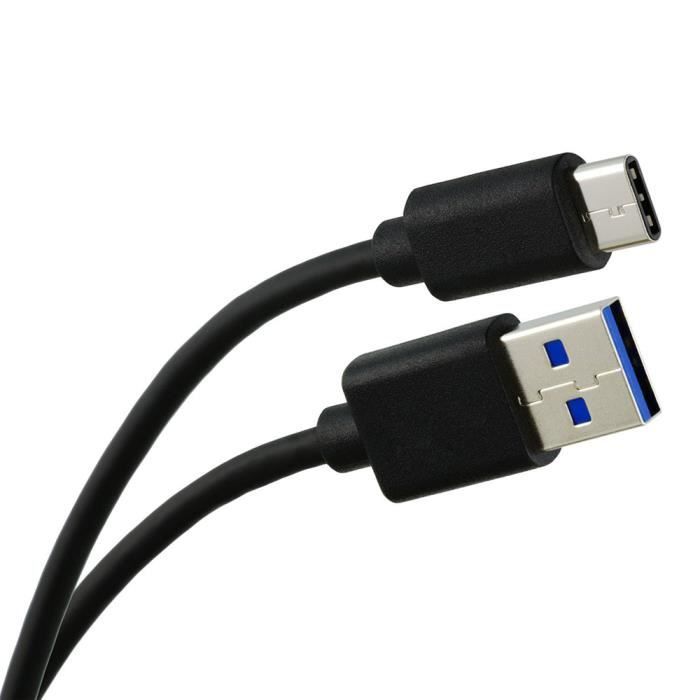 Pour sony xperia l1/ m ultra/ x compact/ x premium/ xa1 ultra: câble charge usb 3.0 type c vers usb standard type a - noir