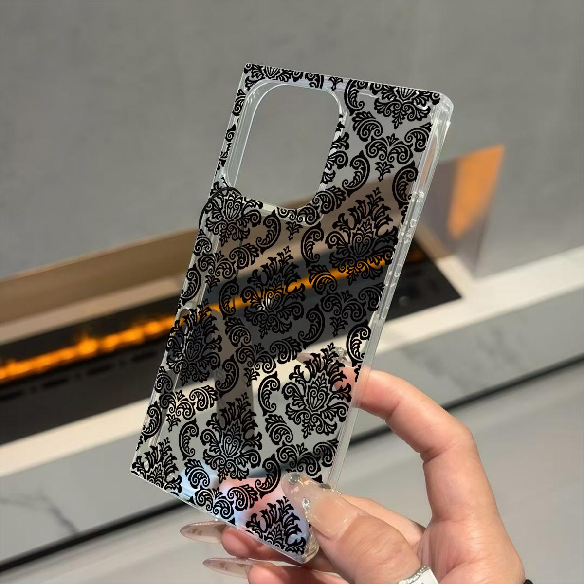 

Прозрачный квадратный чехол-накладка для iPhone 16 ProMax 13 15 Plus 14 Pro Max 11 12, защита от окисления, чехол с цветочным узором iphone 13