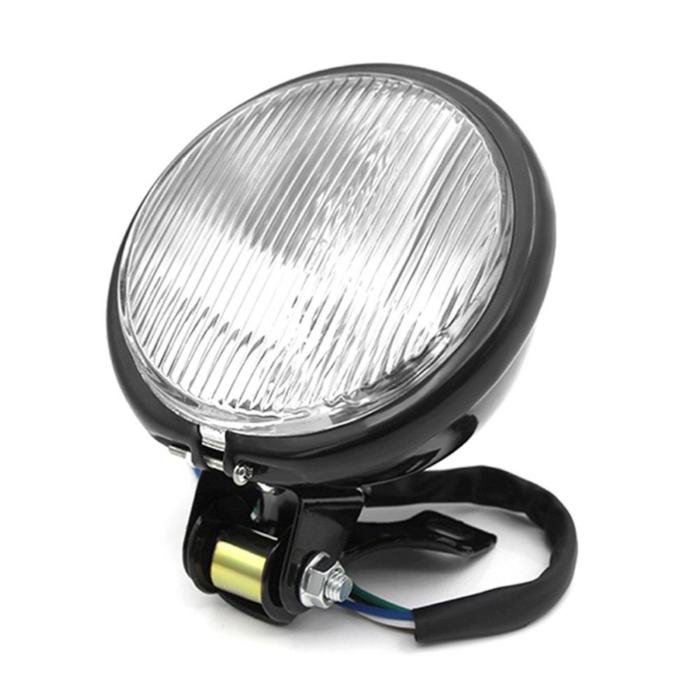 Retro Metall Motorrad Scheinwerfer rund mit Halter galvanisieren Vintage für Honda Hayabusa Suzuki Harley Yamaha Dirt