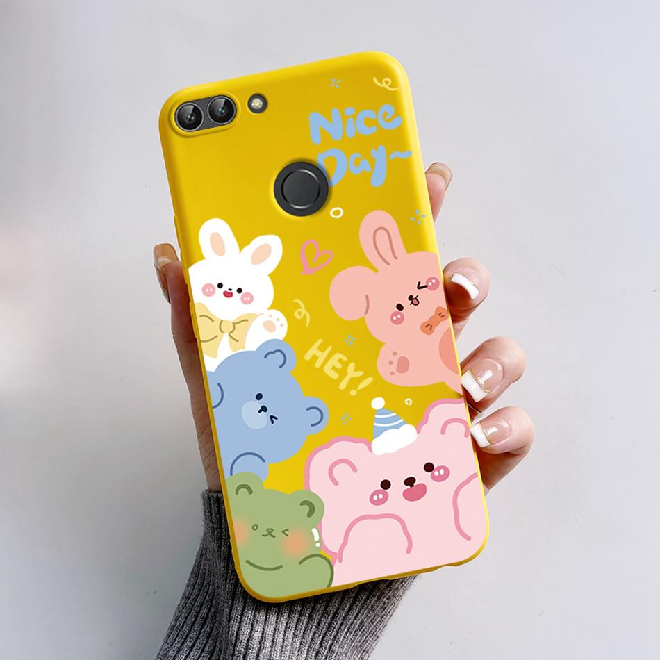 For Huawei P Smart 2018 Case Cute Cat Bear Cartoon Frog Soft Cover For Huawei P Smart FIG-LX1 5.65 Inch Case Coque Fundas Shell