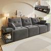 Modern Modular 3-Seater Sofa with Wide Armrests, Cloud Sofa, Integrated Storage, Upholstered Pet Area – Ideal for Living Room and Apartments, Grey