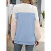Spring and Autumn Round Neck Color Blocked Long Sleeve Loose Women's T-shirts