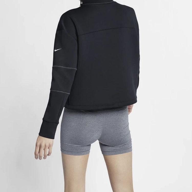 Nike Sports Casual Space Cotton Warm Pullover Sweatshirt Women Sweatshirt Black AQ0190-010
