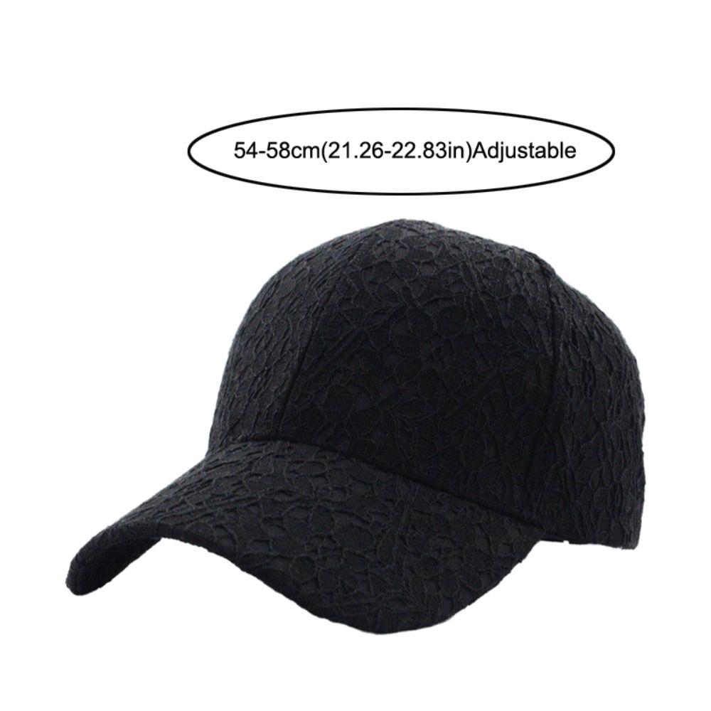 Adjustable Mesh Baseball Hat Hollow Out Outdoor Sun Hat Fashion Floral Lace Baseball Cap  For Women