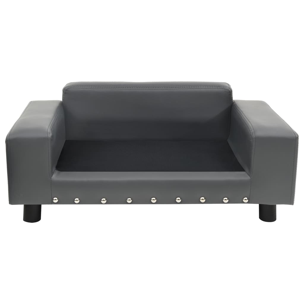 Pet Sofa Gray 81x43x31 cm Plush and Faux Leather