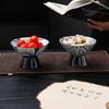 Elegante Retro Keramik Kuchen- und Obstschale auf hohem Fuß