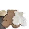 Adorable Bear Plush Rug - Heart-Shaped Decorative Carpet for Children's Room or Bedroom Floor.