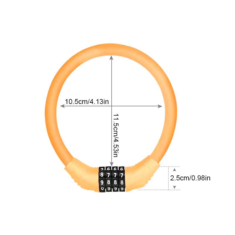 Bicycle Combination Cable Lock 4 Digit, Anti-Theft Alloy Steel Lock for Mtb Road Bike Security