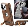 High Quality Leather Holder Electroplate Phone Case for IPhone 11 12 13 Pro Max 14 15 16 Plus Bracket Magnetic Protection Cover