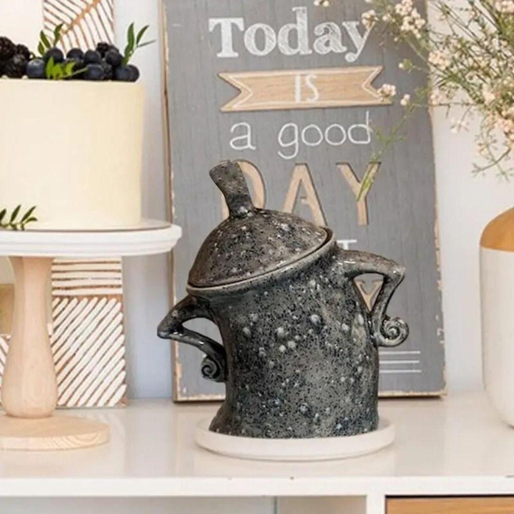 

Spotted Forked Waist Jars Plastic Kitchen Storage Jar Cute Canister with Attitude Tea