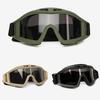 Airsoft Tactical Goggles 3 Lens Windproof Dustproof Shooting Motocross Motorcycle Mountaineering Glasses Cs Safe Protection