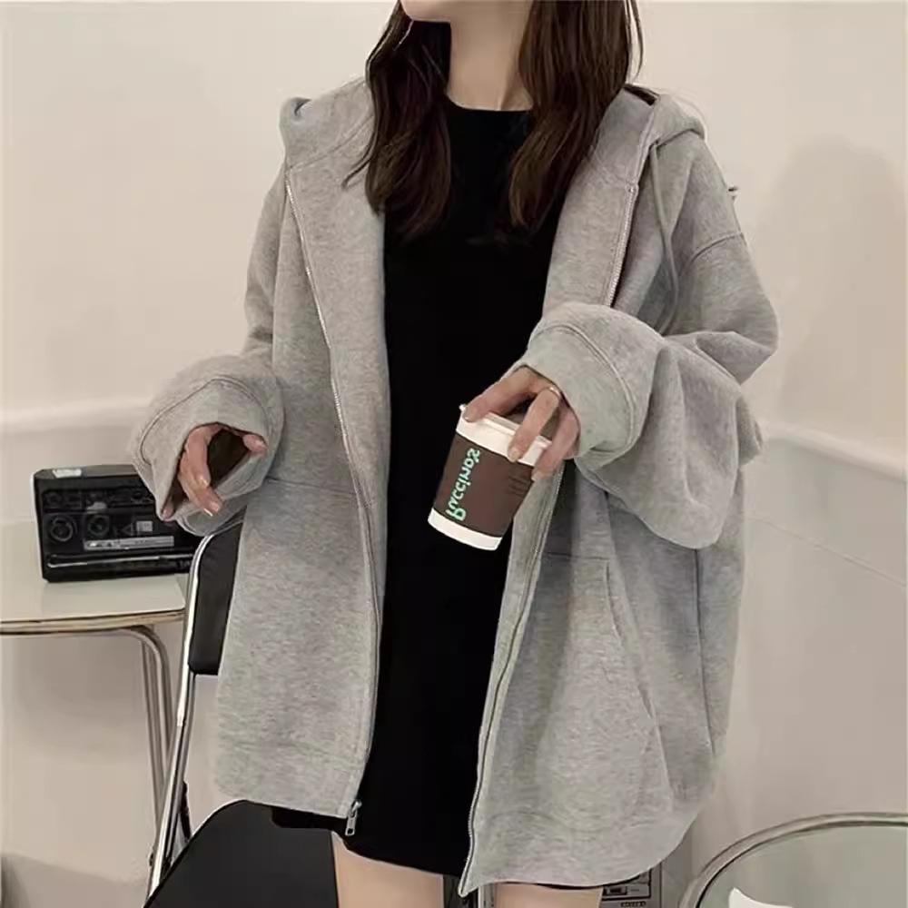 Women's Trendy Casual Zipper Hooded Cardigan for Autumn/Winter