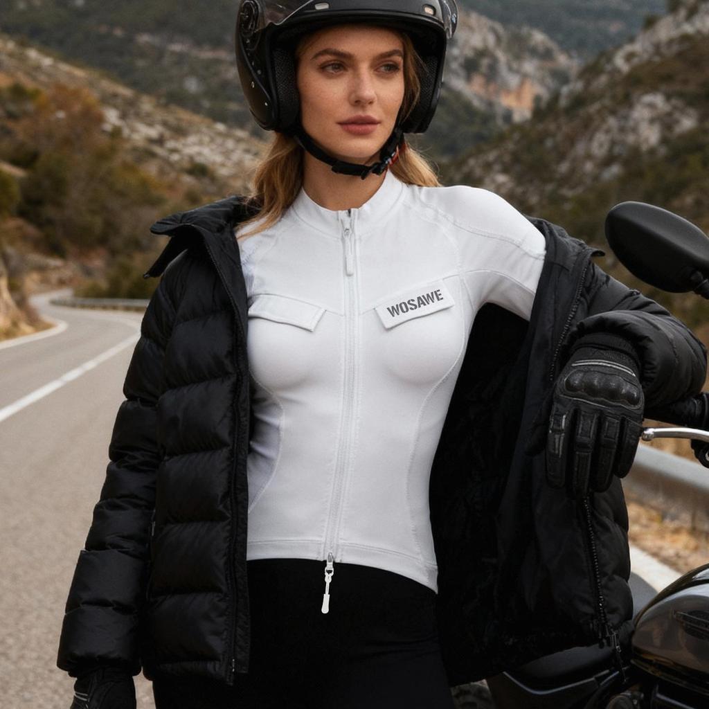 Wosawe Women Racing Jacket Autumn Winter Anti Drop Moto Jacket Reflective Thermal Motorcycle Jacket With CE Protective Gear