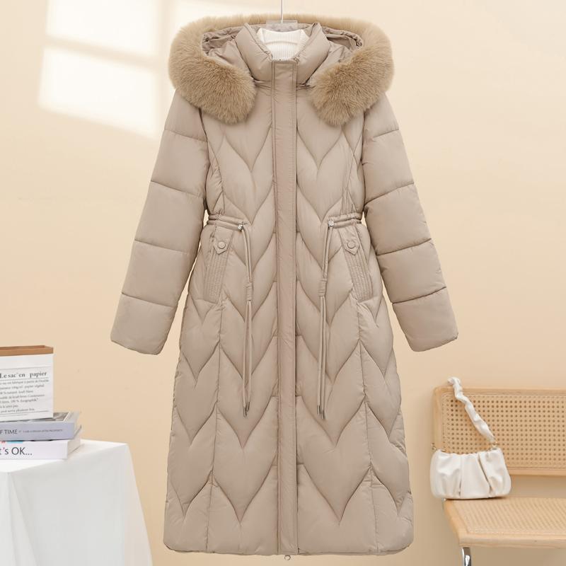 Fashion Winter Woman Coats Hooded Faux Fur Collar Thick Warm Plus Size Long Parkas Loose Women's Jackets