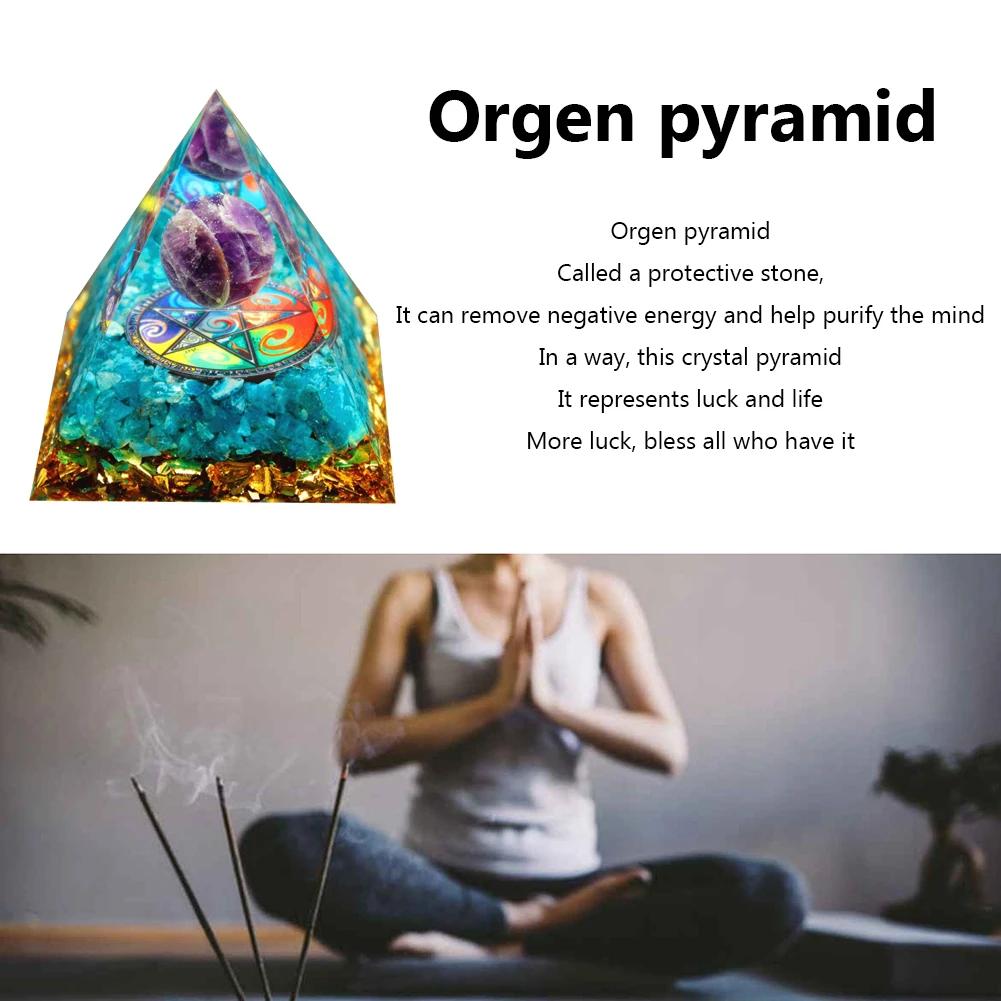 Handmade Orgone Pyramid Natural Crystal Reiki Chakra Orgonite Energy Generator Jewelry Home Office Decoration Gift