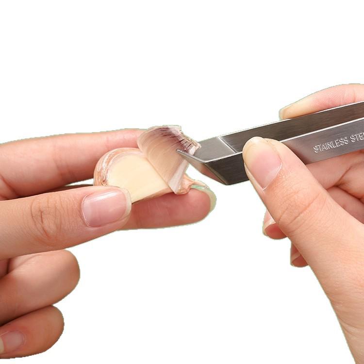 Stainless Steel Garlic Skin Peeler Clip for Quick Manual Peeling