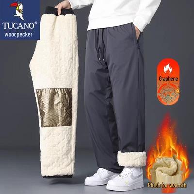 Men's Lambswool Lined Straight-Leg Casual Pants