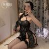 Domila Sexy Hals Retro Schnalle Rein Geteilt Perspektive Netz Nationaler Stil Cheongsam Uniform Lustiges Set