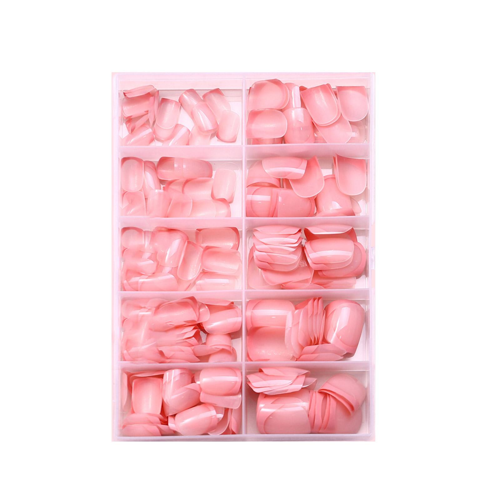 120Pcs Square Nails Short Press On Nails Artificial Nails False Nails Stick on Nail for Nails Art French Fingernails 1