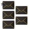 Western Style Envelopes 5Pcs with Gold Foil Trim, Offset Paper Invitation Handmade Cultural Creation Supplies for Wedding, Greeting Cards, Business