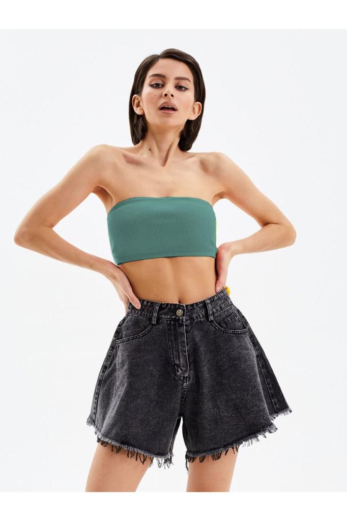 Women's Fashion Big Size bustier Palude Model Knitted Model Bustier Bondeo Flexible Seamless Model Bondeo Gray Blue Color